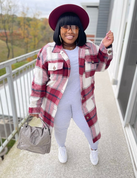 Burgundy Plaid Shacket