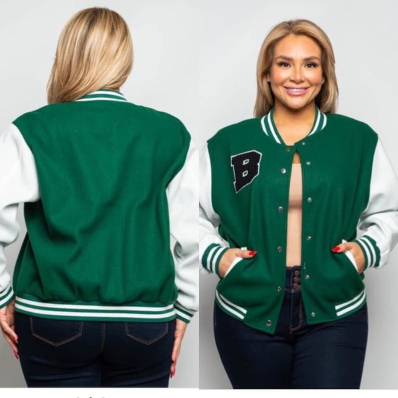 Plus Size Womens Varsity Jacket Multiple Colors Etsy