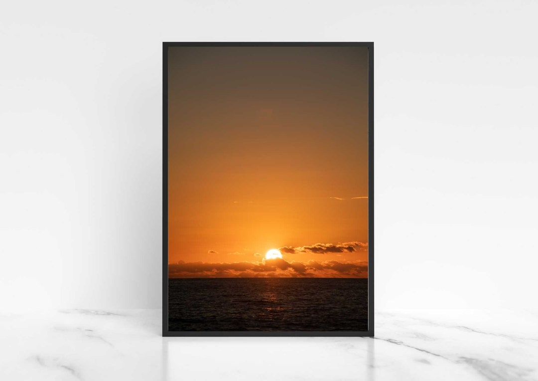 Sunrise Ocean Photography, Sky Wall Art, Cloud Print, Summer Print