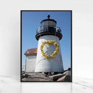 Nantucket Print, Lighthouse Photography, Beach Wall Art, New England Coast Print, Brant Point, Daffodil Festival Print, Instant Download