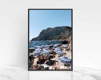 Capri Print, Italy Photography, Beach Wall Art, Amalfi Coast Print, La Fontelina Art, Summer Print, Digital Printable Art, Instant Download