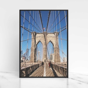 Brooklyn Bridge Print, New York City Digital Printable Download, Big Apple Wall Art Décor, NYC Poster, Instant Download, Travel Photography
