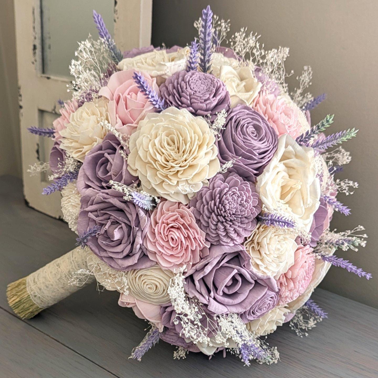 Elegant Purple and Silver Floral Bouquet Quinceañera Quinceanera Bouquet Lilac - Etsy main image 3