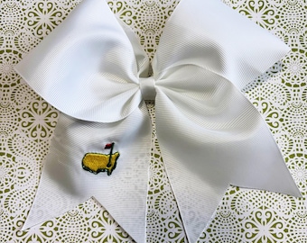 Masters Golf Bow, Hair Bow - embroidered!