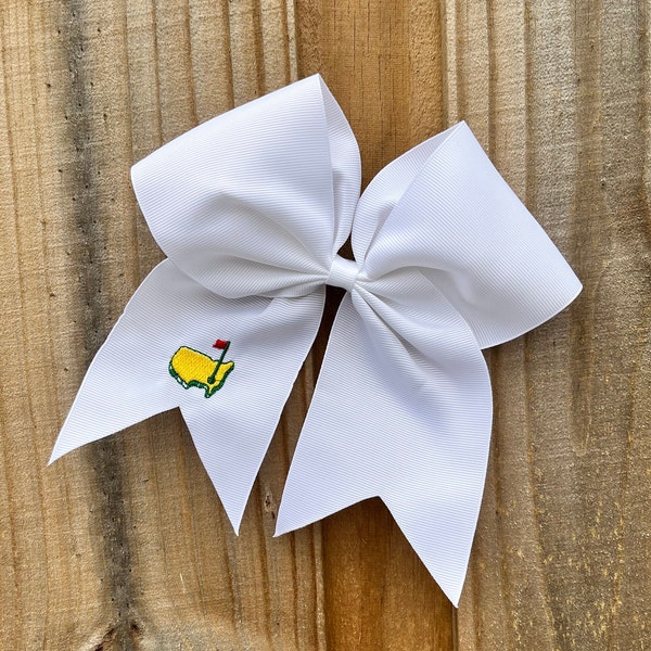 Masters Golf Bow, Hair Bow - embroidered!