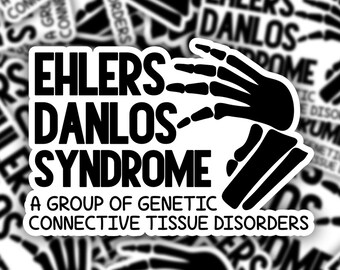 3 inch Ehlers Danlos Syndrome with Hand Sticker  | JHS syndrome | Zebra |Sick |Chronic illness| Ehlers-Danlos Syndrome EDS |Awareness