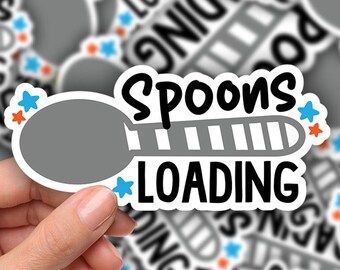 Spoons Loading Sticker | Spoon Theory, Chronic Illness (3-inch)