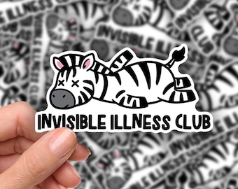 3-inch Sticker Invisible Illness Club Zebra
