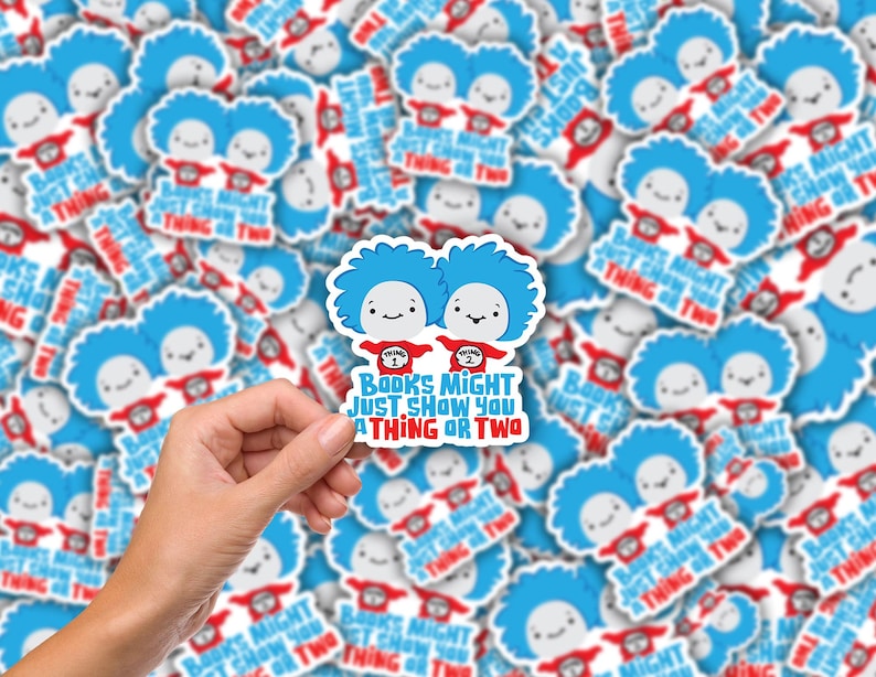 Thing 1 & Thing 2 Sticker | Dr. Seuss Inspired 3 Inch - Etsy