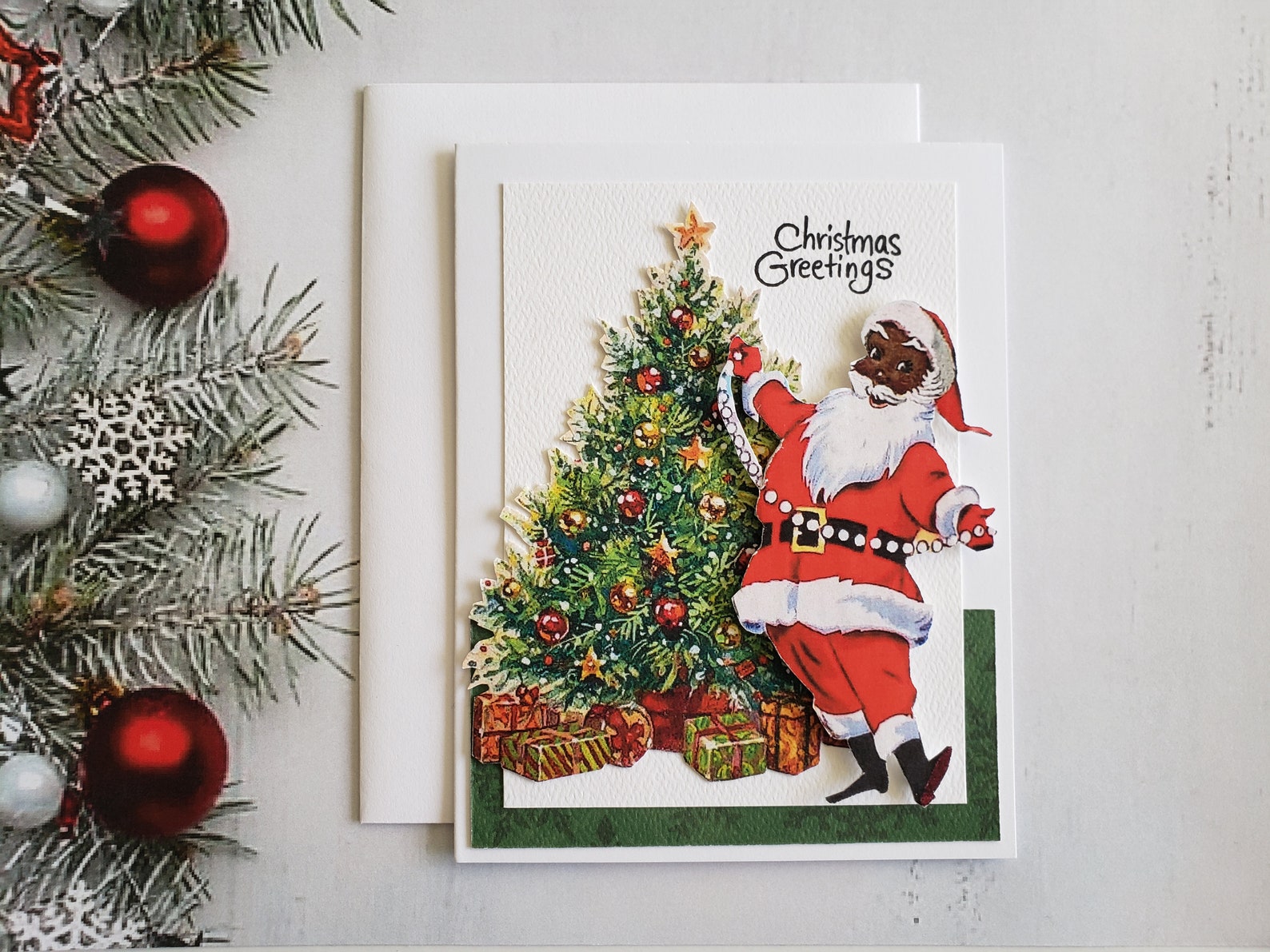 Black Santa Claus Christmas Cards 