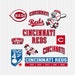 Cincinnati Reds Cut Files, SVG Files, Baseball Clipart, Cricut Cincinnati Reds Cutting Files, Baseball DXF, Clipart, Instant Download