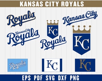 Kansas City Royals Cut Files, SVG Files, Baseball Clipart, Cricut Kansas City Royals Cutting Files, Baseball DXF, Clipart, Instant Download