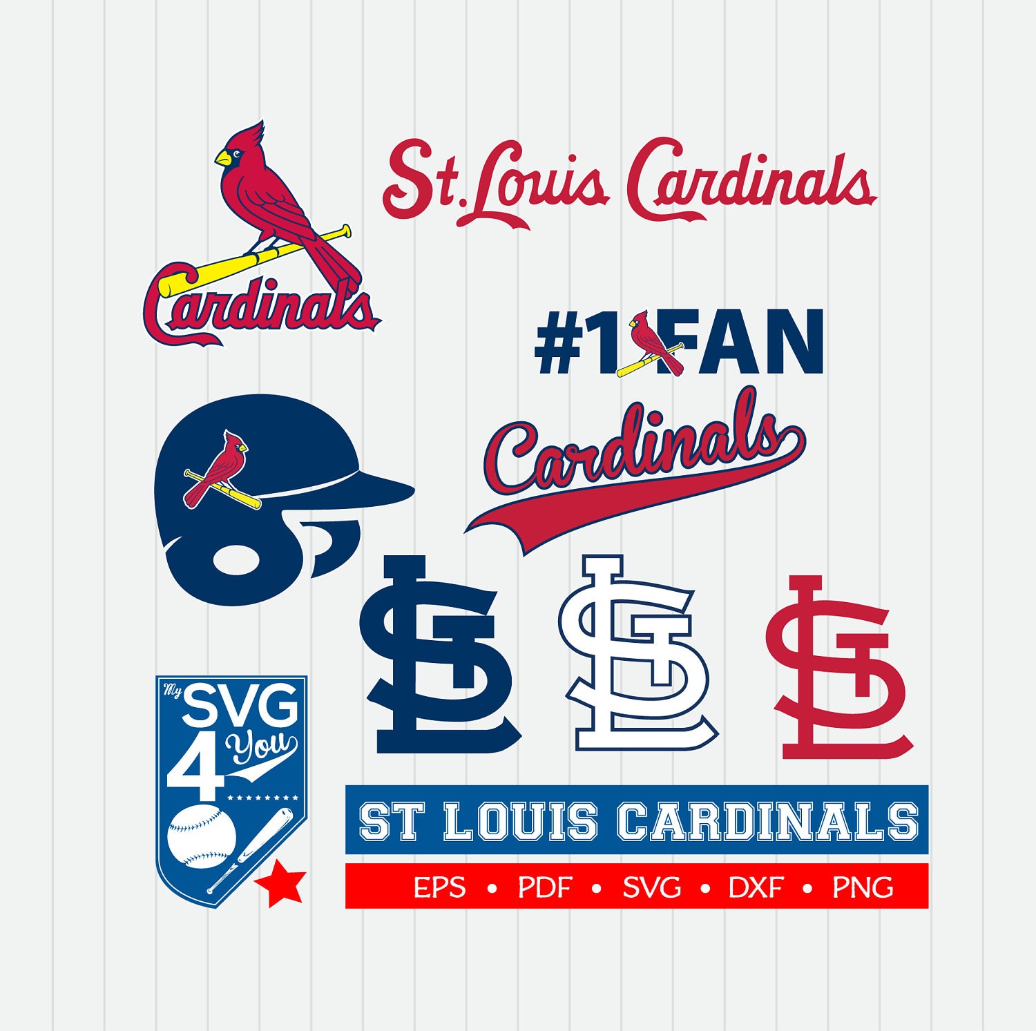 Download St Louis Cardinals Cut Files SVG Files Baseball Clipart | Etsy