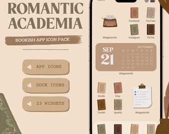 App icons, Book Icons, light academia app icons for home screen, hand-drawn book phone theme, cute bookish phone wallpaper, book app icons