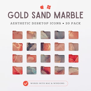 Aesthetic desktop folder icons » Desktop icons for Mac and Windows » Alcohol ink and gold folder icons