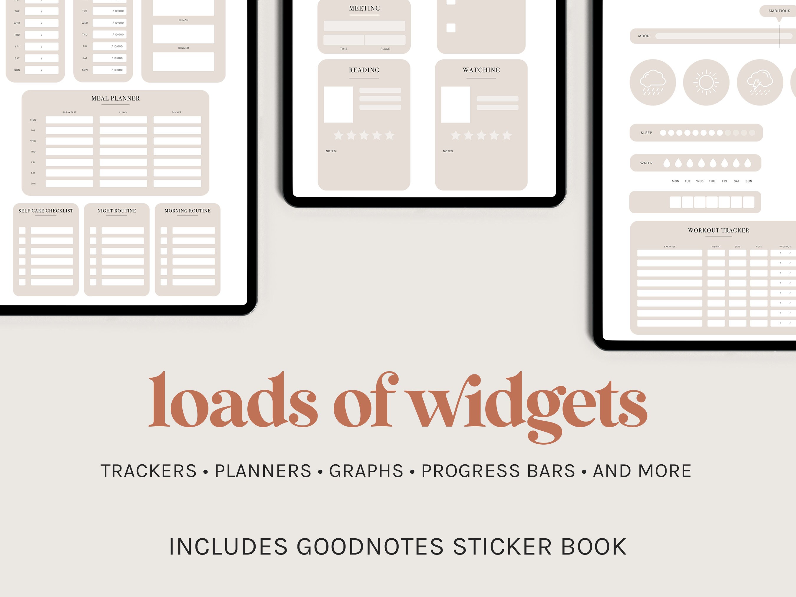 Planner Widget Digital Planner Stickers for Goodnotes and Other Digital ...