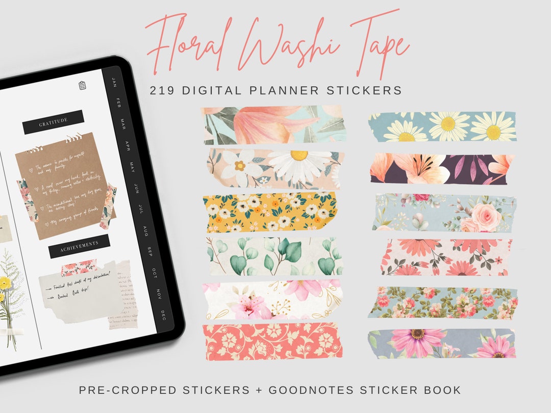 Washi Tape Digital Planner Stickers for Goodnotes and Other Digital ...
