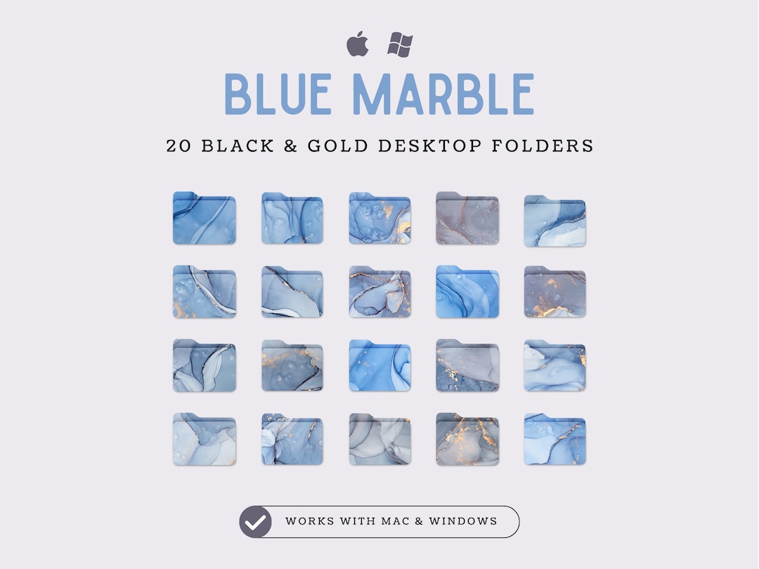 Desktop Icons, Blue Folder Icons, Desktop Icons for Mac and Windows ...