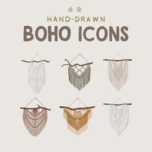 Boho folder icons for Mac and Windows | Macrame folders | Aesthetic macrame wall hanging desktop folders