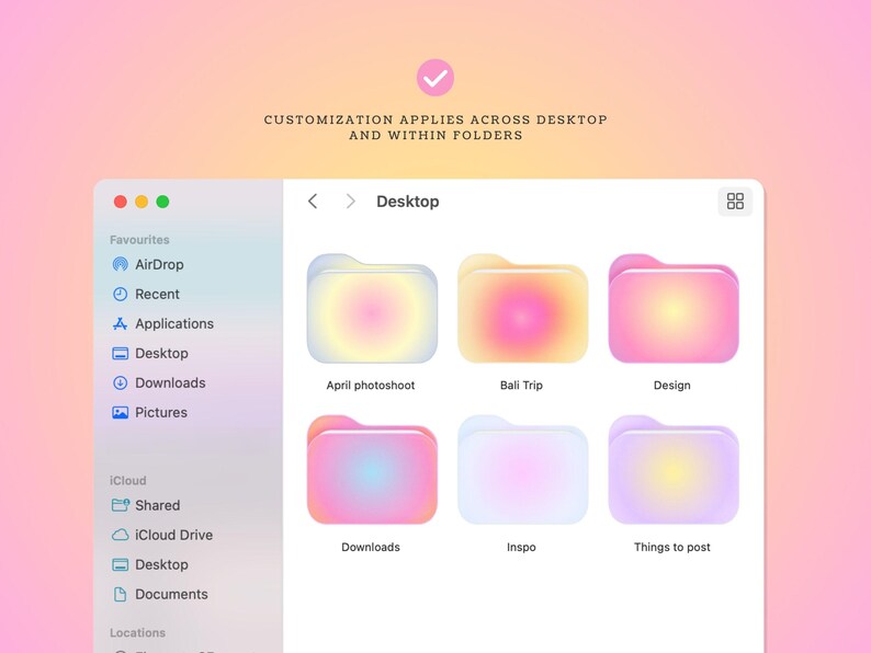 Cute Desktop Icons, Pastel Aura Gradient Icons for Mac and Windows ...