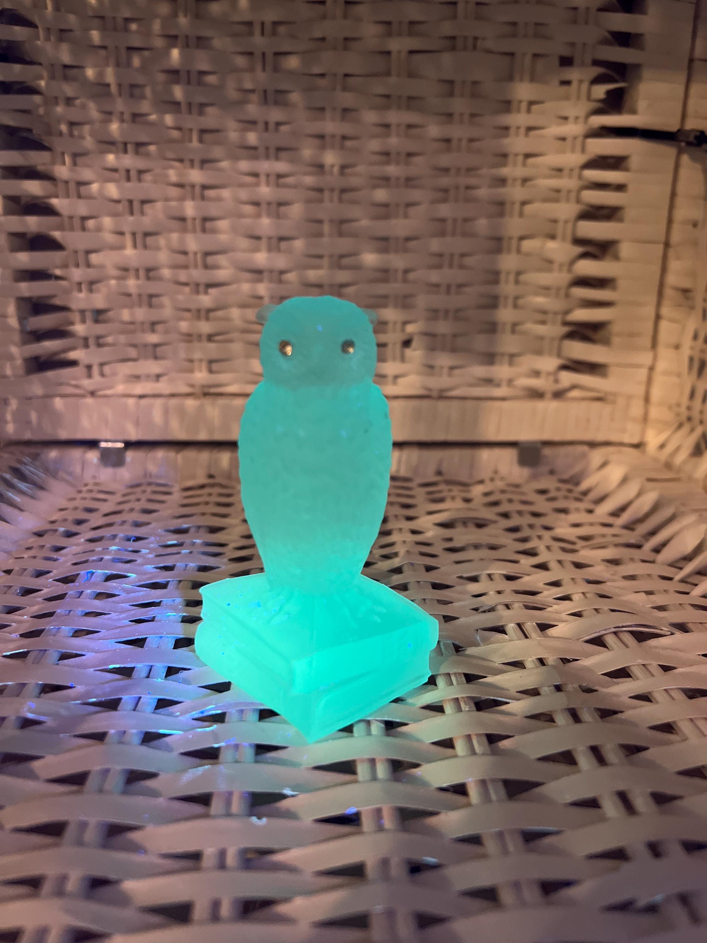 Westmoreland Blue Frost Glass Owl on Books Figurine - 365 Reactive