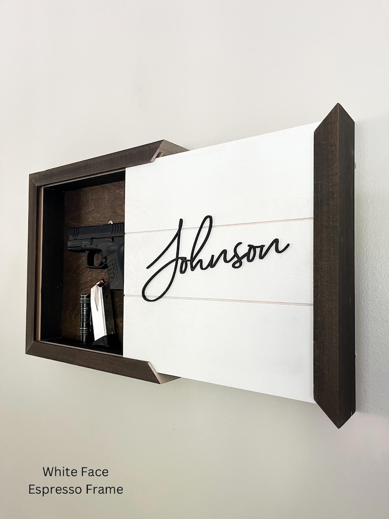 Hidden Storage Box - Hidden Gun Storage - Rustic Gun Storage - 3D Last name Gift - Fathers Day Gift - Husband Gift - Anniversary Gift
