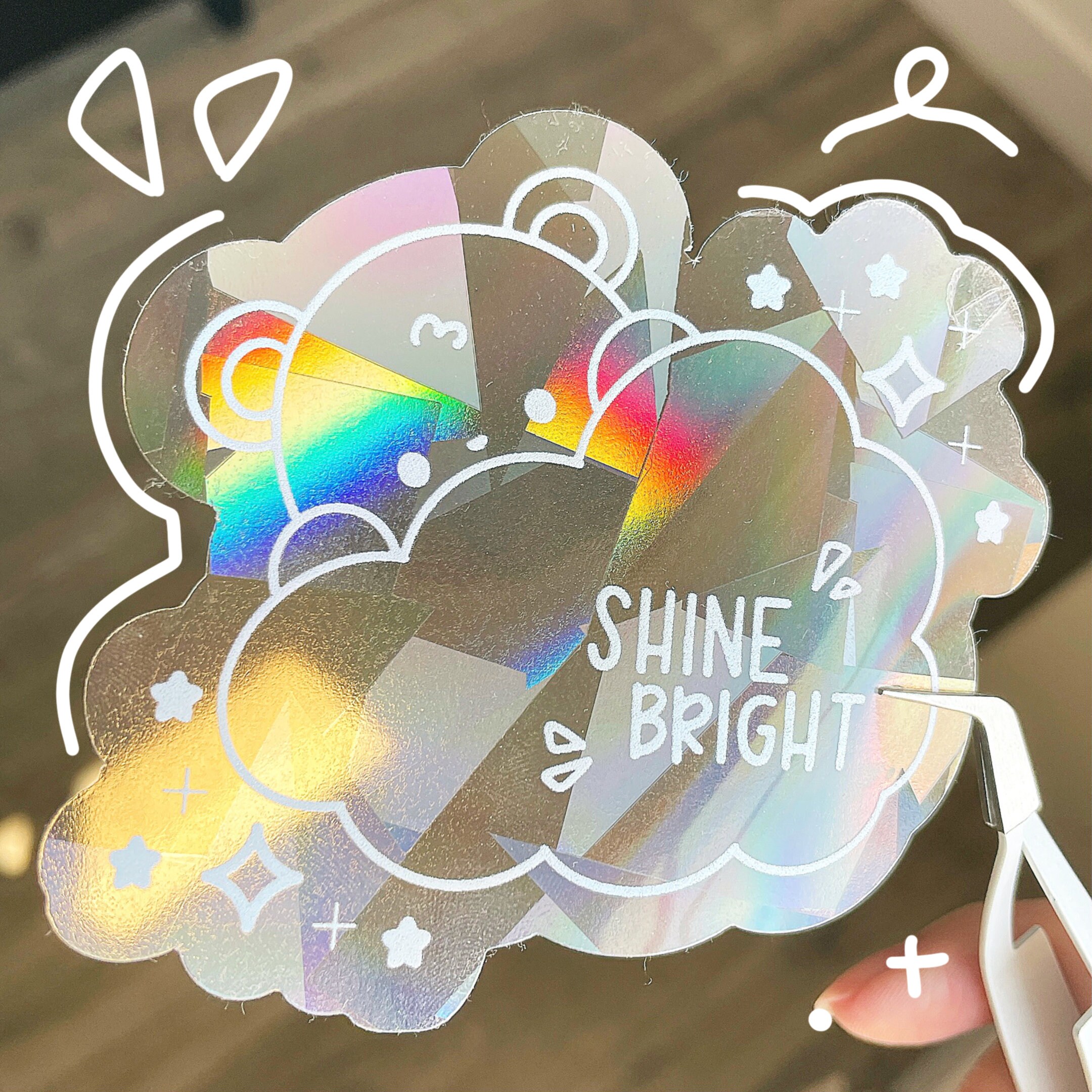 Shine Bright Bear Suncatcher Sticker | Rainbow Maker | Window Sticker…