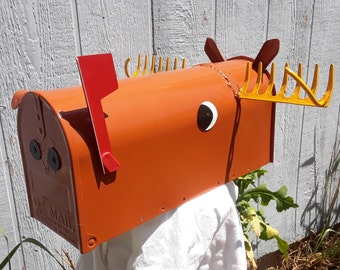 Brown Moose Head Mailbox