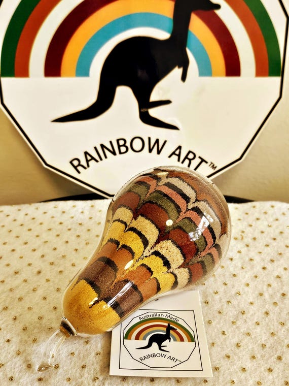 AUSTRALIAN PEAR Coloured Sands Souvenir by Rainbow Art Australia