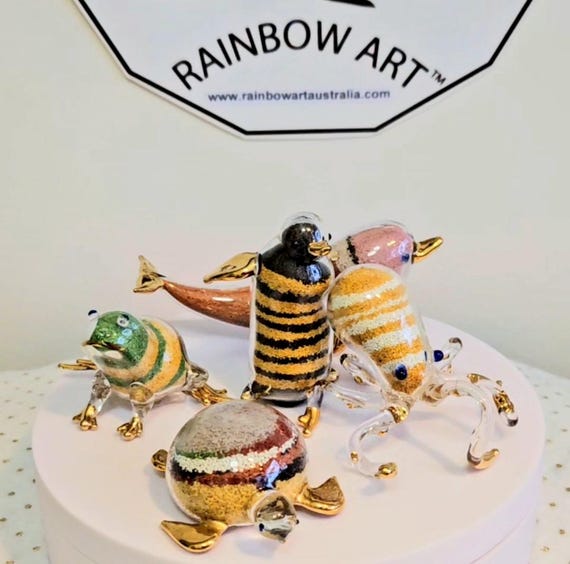 AUSTRALIAN 24K Gold tipped Coloured Sand Souvenirs By Rainbow Art Australia