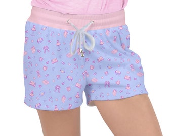 Bed Time Aesthetics Shorts - Lounge Wear Cute Yume Kawaii Himekaji Harajuku Fairy Kei Jfashion Sweet Lolita Soft Patel Style Pink Purple