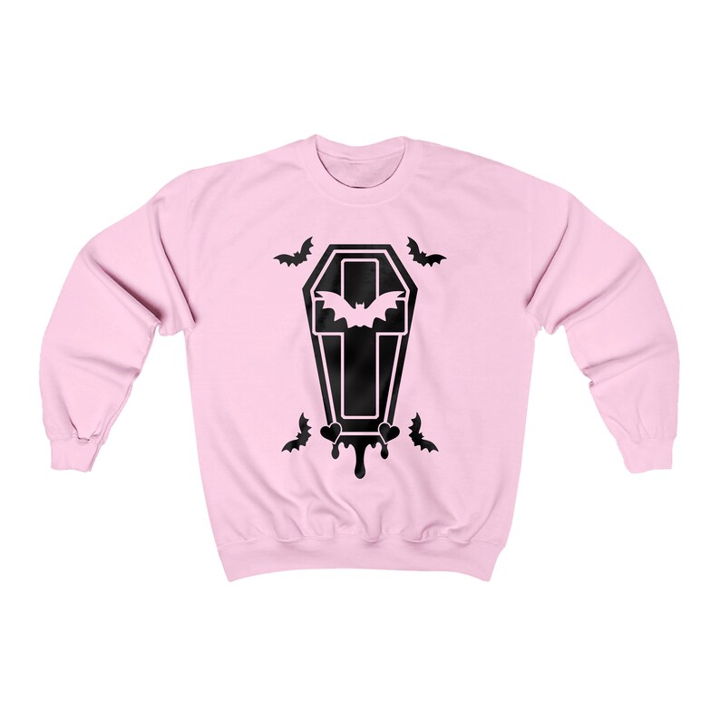 Coffin Bats Cross Sweatshirt Heart Creepy Cute Yume Kawaii Etsy