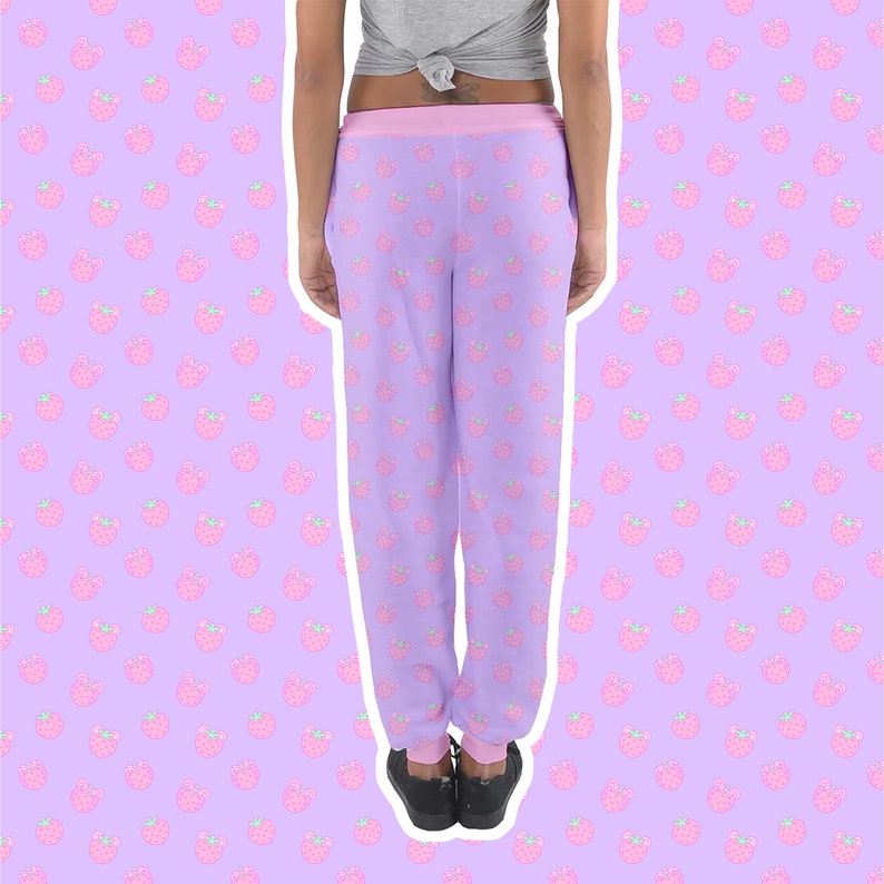 Sweatpants Cute Yume Kawaii Himekaji Harajuku Fairy Kei Jfashion Sweet Lolita Soft Patel Night Style Pink Purple Strawberry Bear Joggers