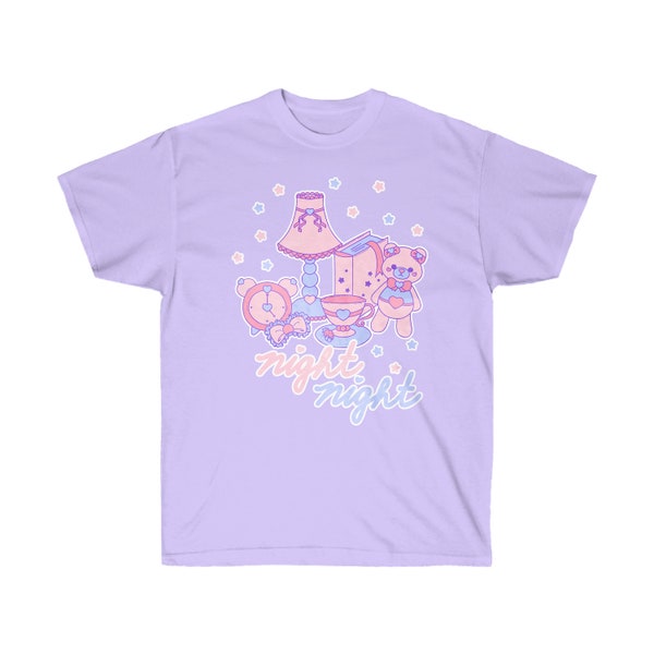 Night Night (Bed Time Aesthetics) T-Shirt - Cute Yume Kawaii Fairy Kei Harajuku JFashion japanische Street Fashion Soft Pastell Style