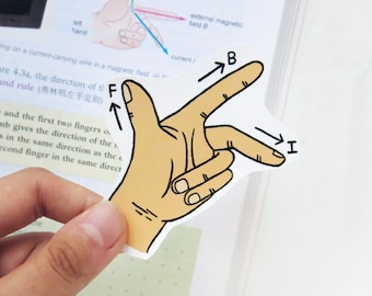 Fleming's Left Hand Rule Sticker / laptop decal, laptop sticker / science