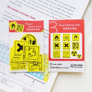 Ensemble d’autocollants d’étiquettes d’avertissement de danger (10pcs) / autocollant d’ordinateur portable, autocollant d’ordinateur portable / science