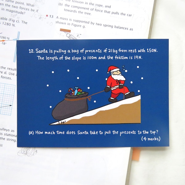 Physics Christmas Card, Science christmas card, Science christmas gift, Christmas card for science teacher, physics gift