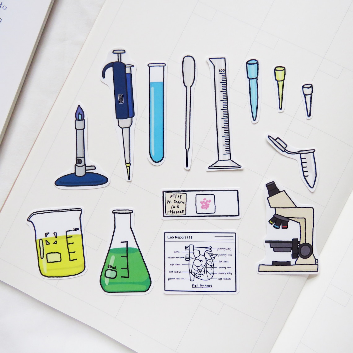 Laboratory Sticker Set 14pcs Laboratory Apparatus - Etsy