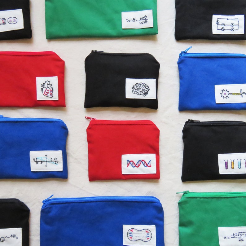 science embroidery chemistry embroidery biology embroidery Brain Science pouch brain embroidery doctor nurse gift biology