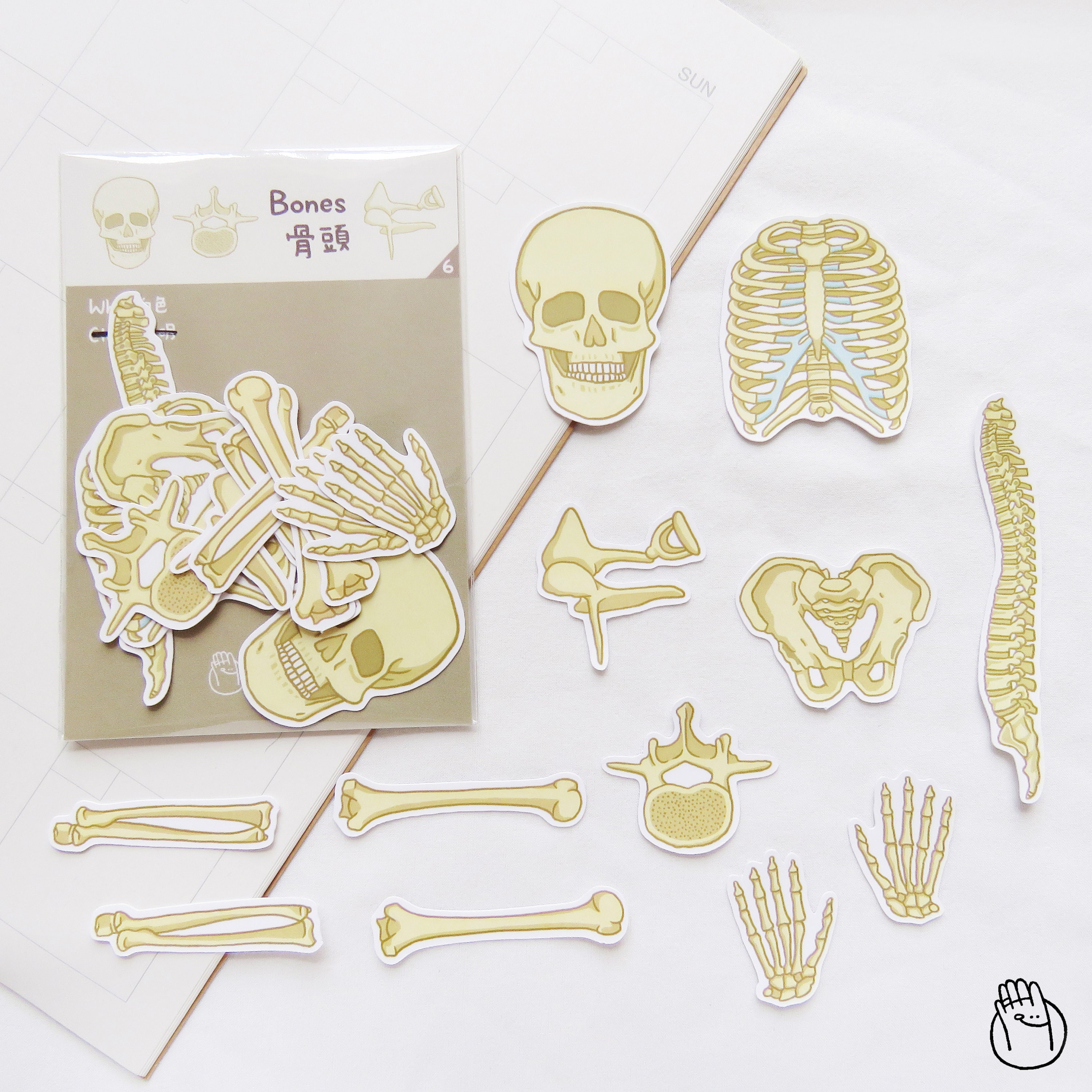 Bone Inlay Sticker Bone Sticker Set (12 Pcs), Skeleton Sticker for Laptop,skeleton Sticker ...