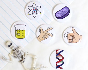 Science Badge, DNA badge, DNA pin, mitochondria pin, science pin, gift for medical students, gift for nurse, gift for doctor