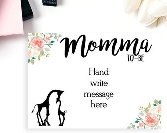 Blivande giraffmamma-kort - Babyshowerpresent (utskrivbart)