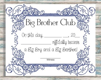 Big Brother Club-certifikat: Minnesgåva (digital nedladdning)