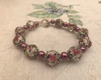 Orchid Rose Bracelet