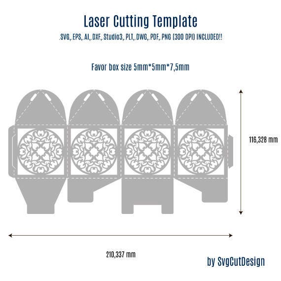 lace wedding favor box template laser cutting commercial use etsy