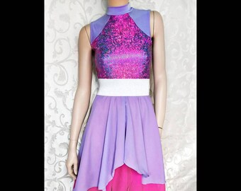 Deborah Lavender Dance Dress/ Dance dress/ pink/ worship dress/ ballet/ lutirgico/ danza/ cristiana / Christiane/ praise/ hi-low/ dress