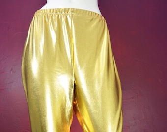 capri pants/ metallic pants/ dance pants/ short pants/ knee pants/ stretchy pants/ gold pants/ silver pants/ elastic pants/ spandex pants