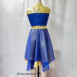 Hannah Dance Dress/ Dance Dress/ Royal Blue Yellow Dress/ Worship Dress ...