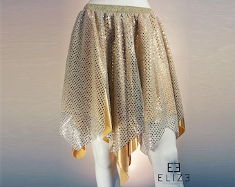 Short two-layer Peak Skirt/ Dance skirt/ Sequin Knit Skirt/ Ballet Skirt/ Double Layer Skirt/ Falda de Danza/ Falda de picos/ Costume Skirt