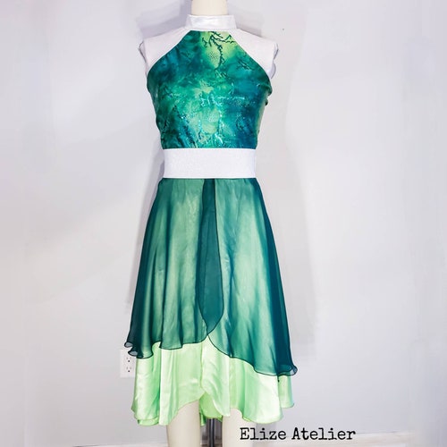 Green Hope Oceans Dance Dress/ Dance Dress/ Turquoise Dress/ - Etsy